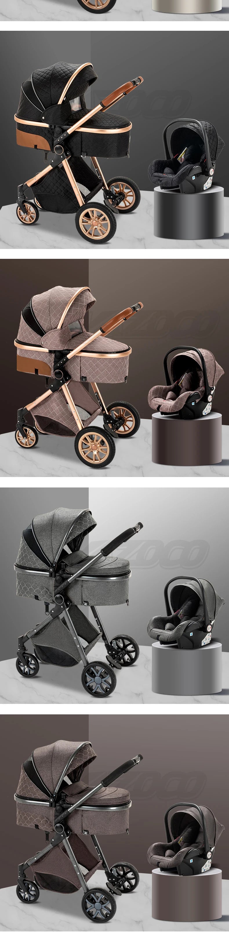 Newest 3‑in‑1 Baby Stroller Portable Travel Carriage
