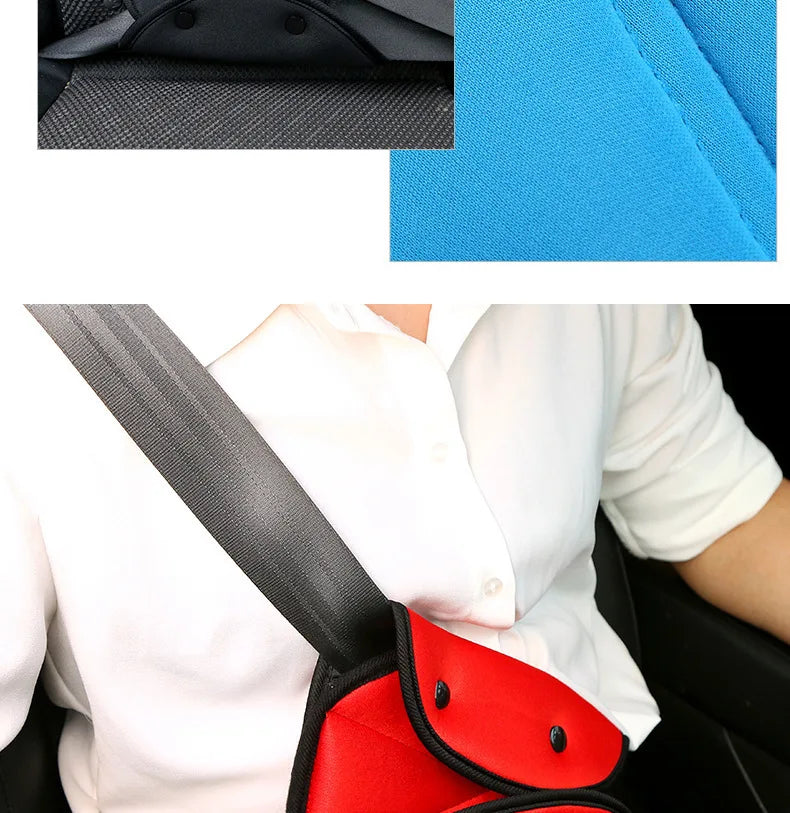 SEAMETAL Car Seat Belt Adjuster for Kids Triangle Fixed Seatbelt for Children Soft Breathable Baby Seat Belt Positioner Cushion