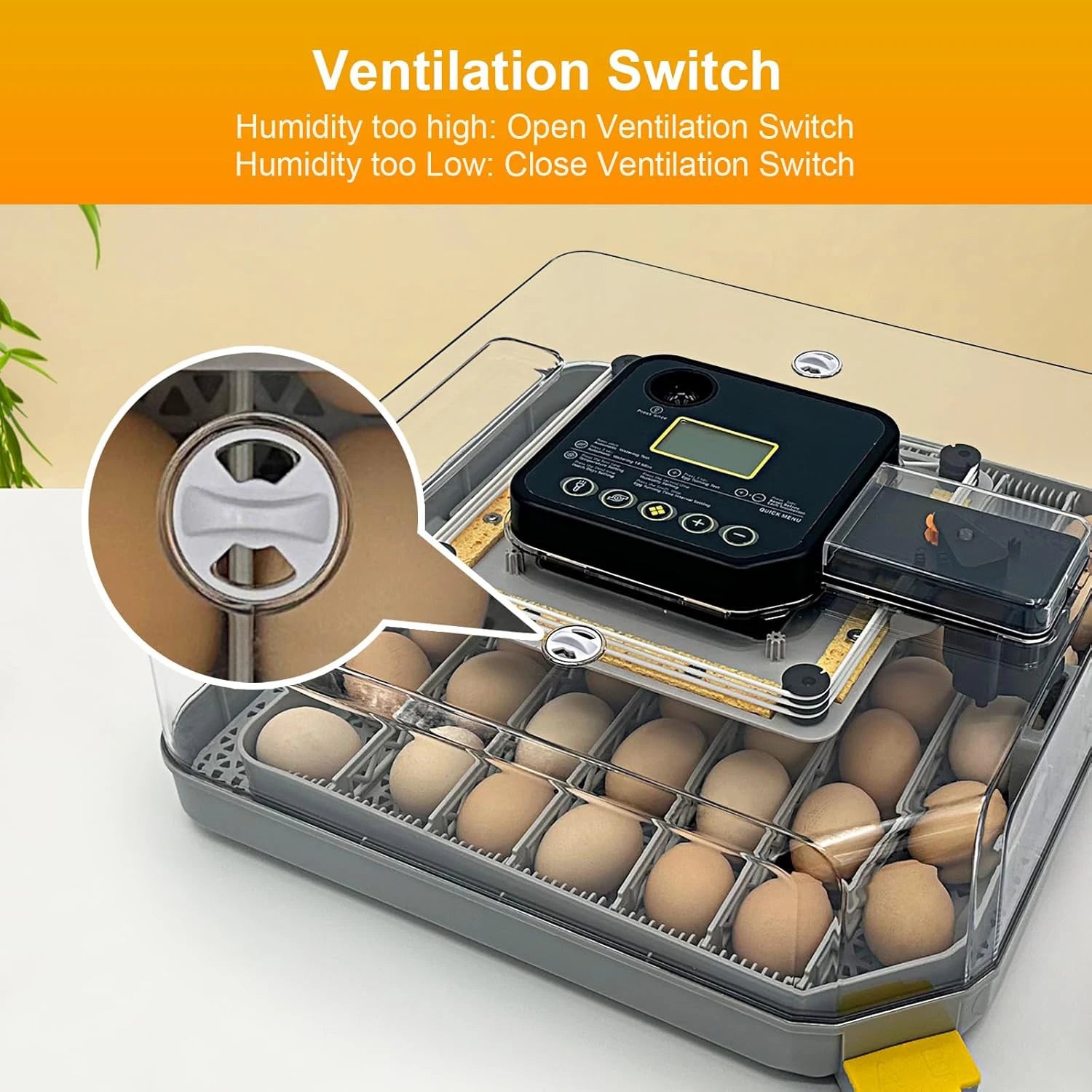 48 Egg Incubator with Auto Temperature & Humidity Control