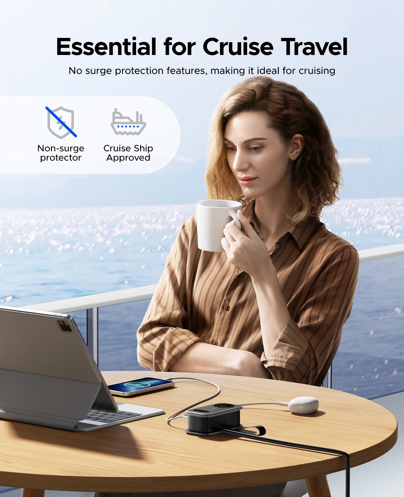 Ciabatta da viaggio ORICO con spina EU e ricarica USB