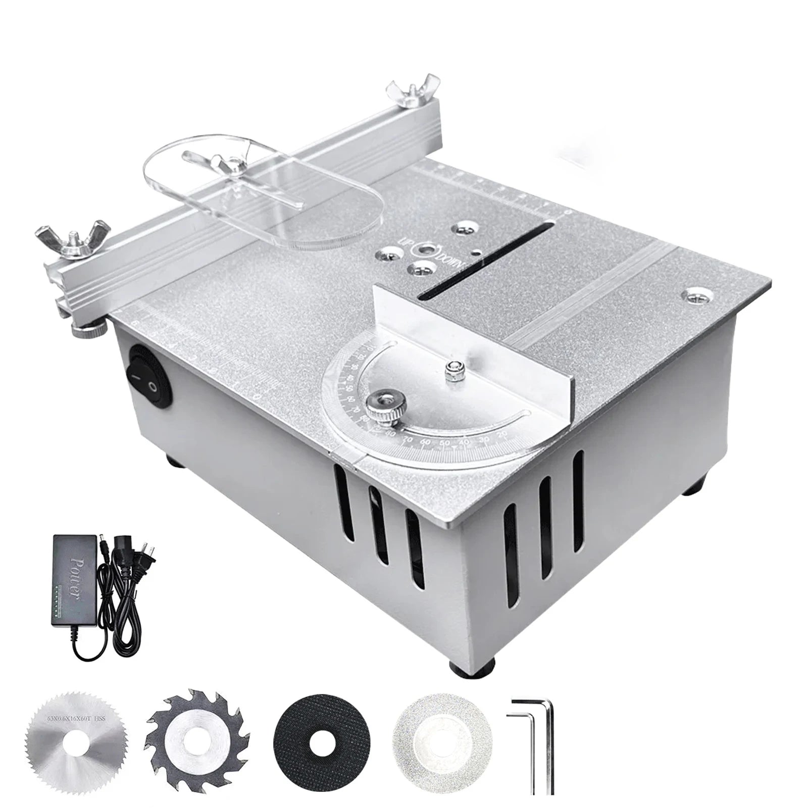 DC24V Mini Table Saw 96W High‑Power 7‑Speed Bench Saw