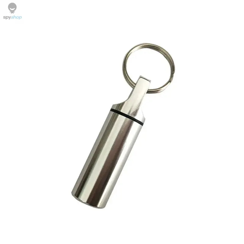 Aluminum Waterproof Pill Box Cases with Sealed Storage, Flat Head, Round Alloy Cartridge and Keychain for Vitamin Fish Oils Spy-shop.com