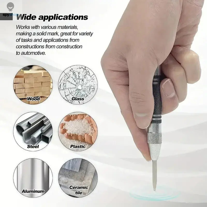 Auto Center Puncher Hole Marker Wood Metal Steel Spring Load Kerner Drill Locator Heavy Duty Punch Carpentry Automatic Hand Tool Spy-shop.com