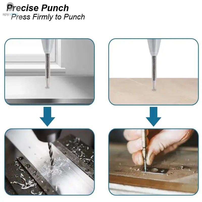 Auto Center Puncher Hole Marker Wood Metal Steel Spring Load Kerner Drill Locator Heavy Duty Punch Carpentry Automatic Hand Tool Spy-shop.com