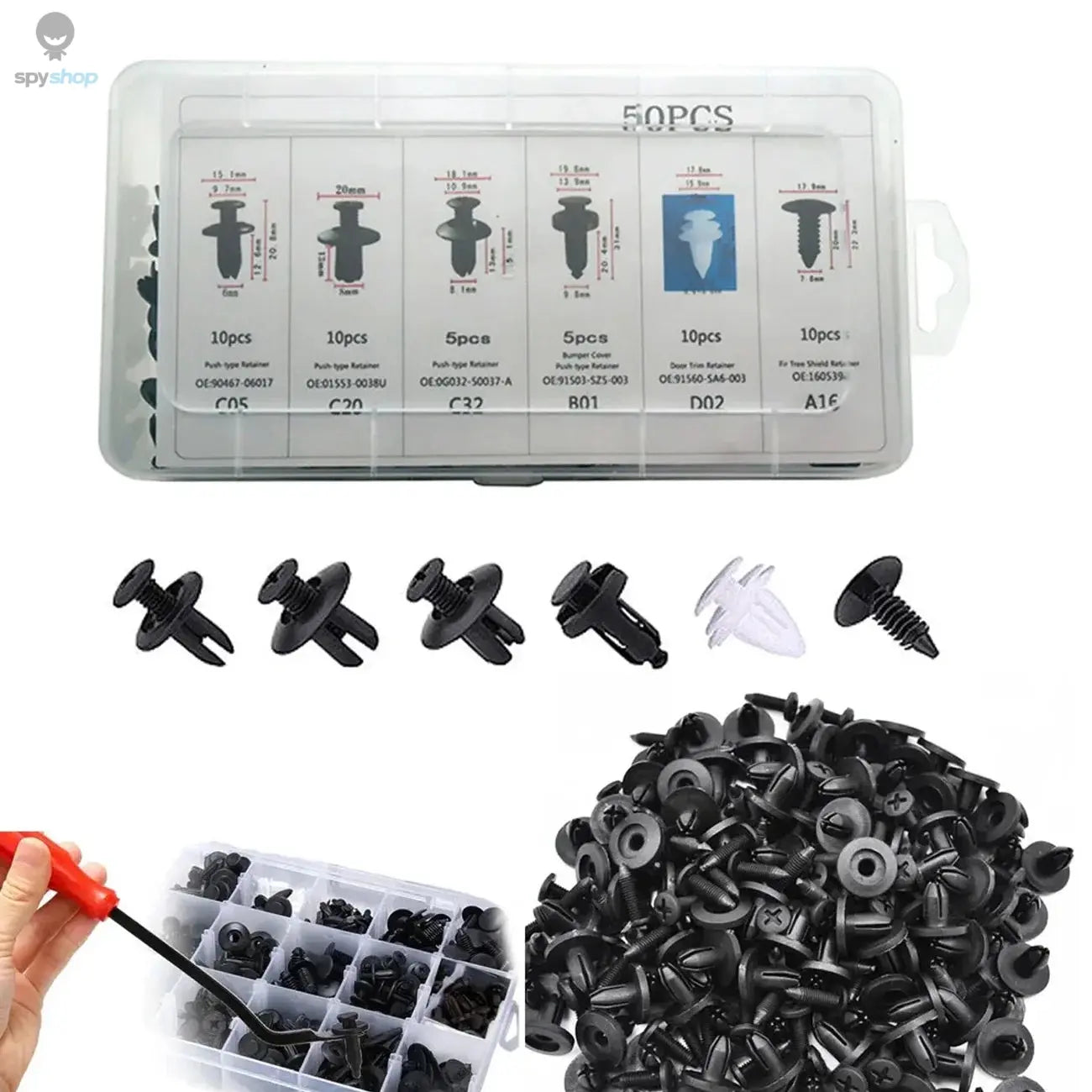 Auto Fastener Clip Mixed Car Body Push Retainer Pin Rivet Bumper Door Trim Panel Fastener Kit Car Clips Box or Bag packaging