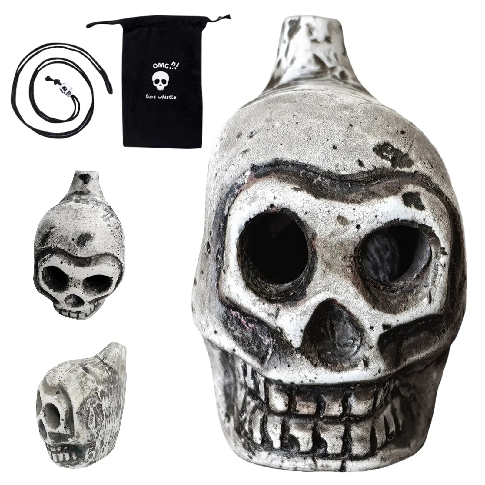 Aztec Death Whistle Skull Spooky Human Death Scream Loud Whistle Authentic Human Prank Battle Whistle Camping Emergency Tools Spy-shop.com