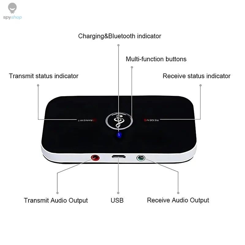 B6 2 IN 1 Bluetooth 5.3 Audio Transmitter Receiver 3.5mm AUX Jack RCA USB Dongle Music Wireless Adapter For Car PC TV Headphone Spy-shop.com