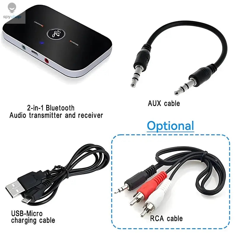 B6 2 IN 1 Bluetooth 5.3 Audio Transmitter Receiver 3.5mm AUX Jack RCA USB Dongle Music Wireless Adapter For Car PC TV Headphone Spy-shop.com