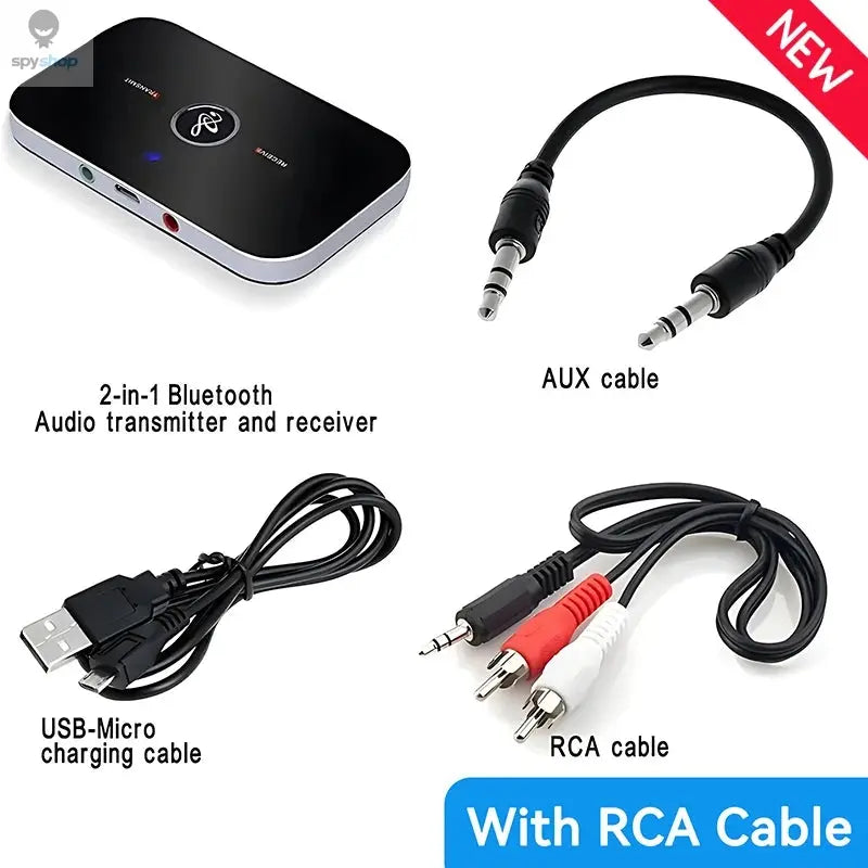 B6 2 IN 1 Bluetooth 5.3 Audio Transmitter Receiver 3.5mm AUX Jack RCA USB Dongle Music Wireless Adapter For Car PC TV Headphone Spy-shop.com