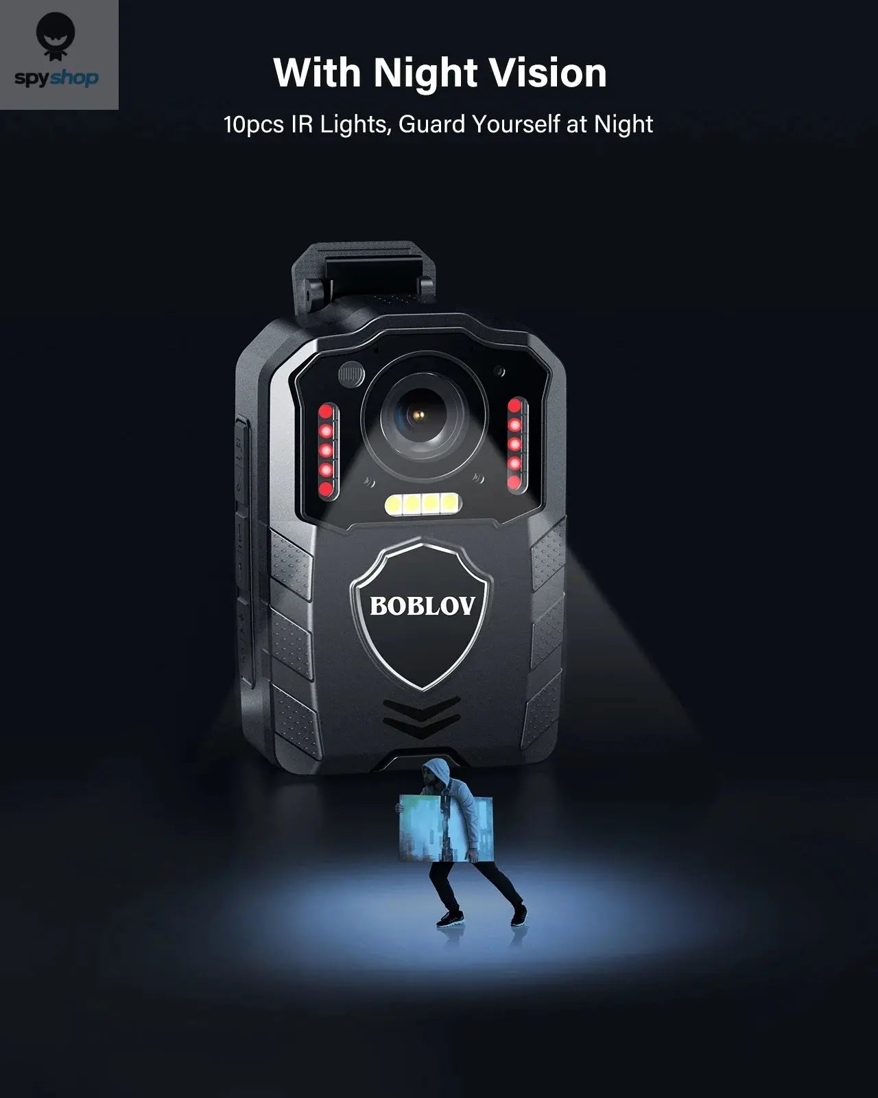 BOBLOV KJ25 1080p Body Camera 3000mAh Support 13H Recording Night Vision Camcorder Law Enforcement Police Camera For Hiking Ride Spy-shop.com