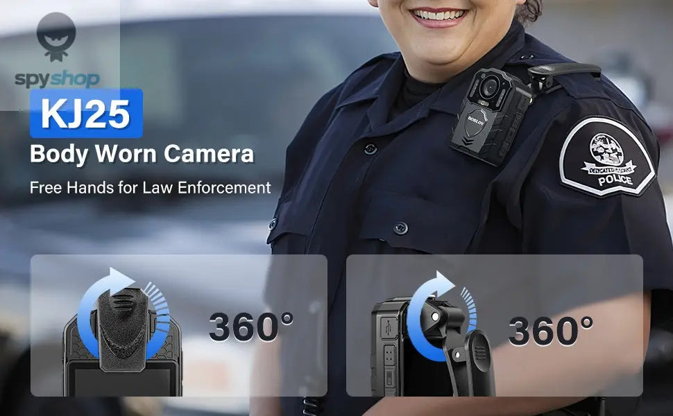BOBLOV KJ25 1080p Body Camera 3000mAh Support 13H Recording Night Vision Camcorder Law Enforcement Police Camera For Hiking Ride Spy-shop.com