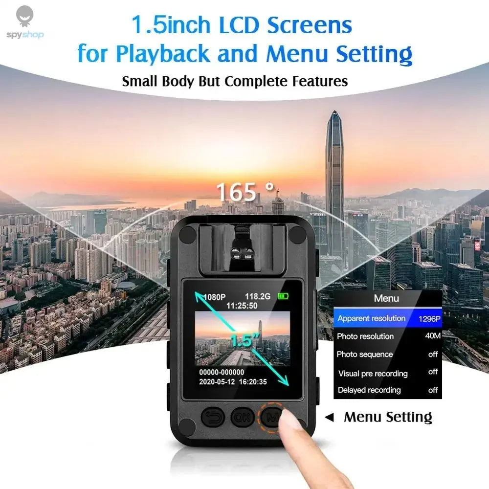 BOBLOV N9 Mini Body Camera Full HD 1296P Body Mounted Camera Small Portable Night Vision Police Body Cam 128GB/258GB Mini Camera Spy-shop.com