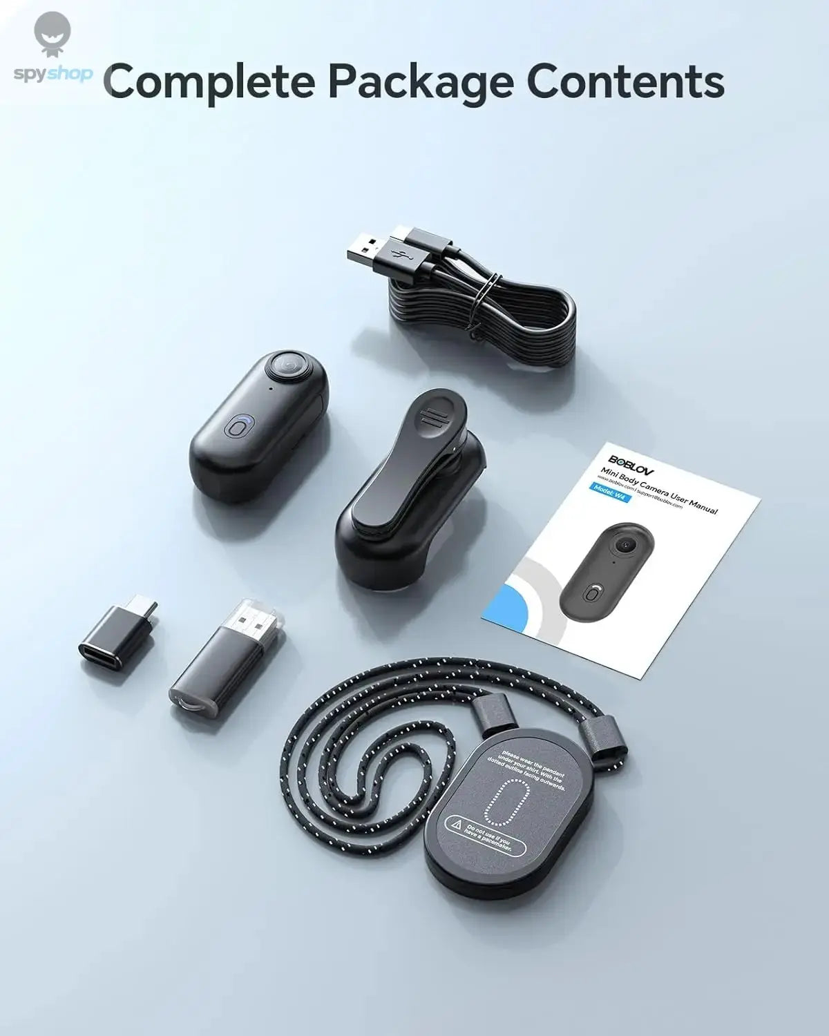 BOBLOV W4 2K Mini Body Camera Wearable 64GB Camera 360°Rotatable Clip & Magnetic Clip 800mAh Battery recording Cam For Outdoors Spy-shop.com