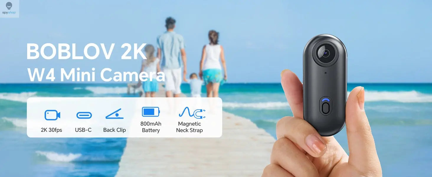 BOBLOV W4 2K Mini Body Camera Wearable 64GB Camera 360°Rotatable Clip & Magnetic Clip 800mAh Battery recording Cam For Outdoors Spy-shop.com