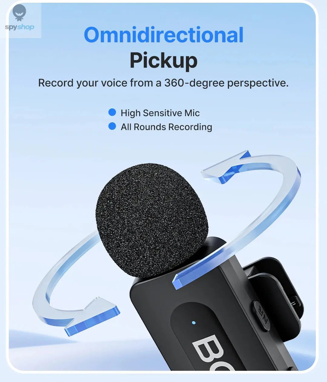 BOYA BY-V3 Wireless Lavalier Lapel Mirophone Noise-cancelling Rechargeable Mic for iPhone Android Camera Live Streaming Vlogging Spy-shop.com
