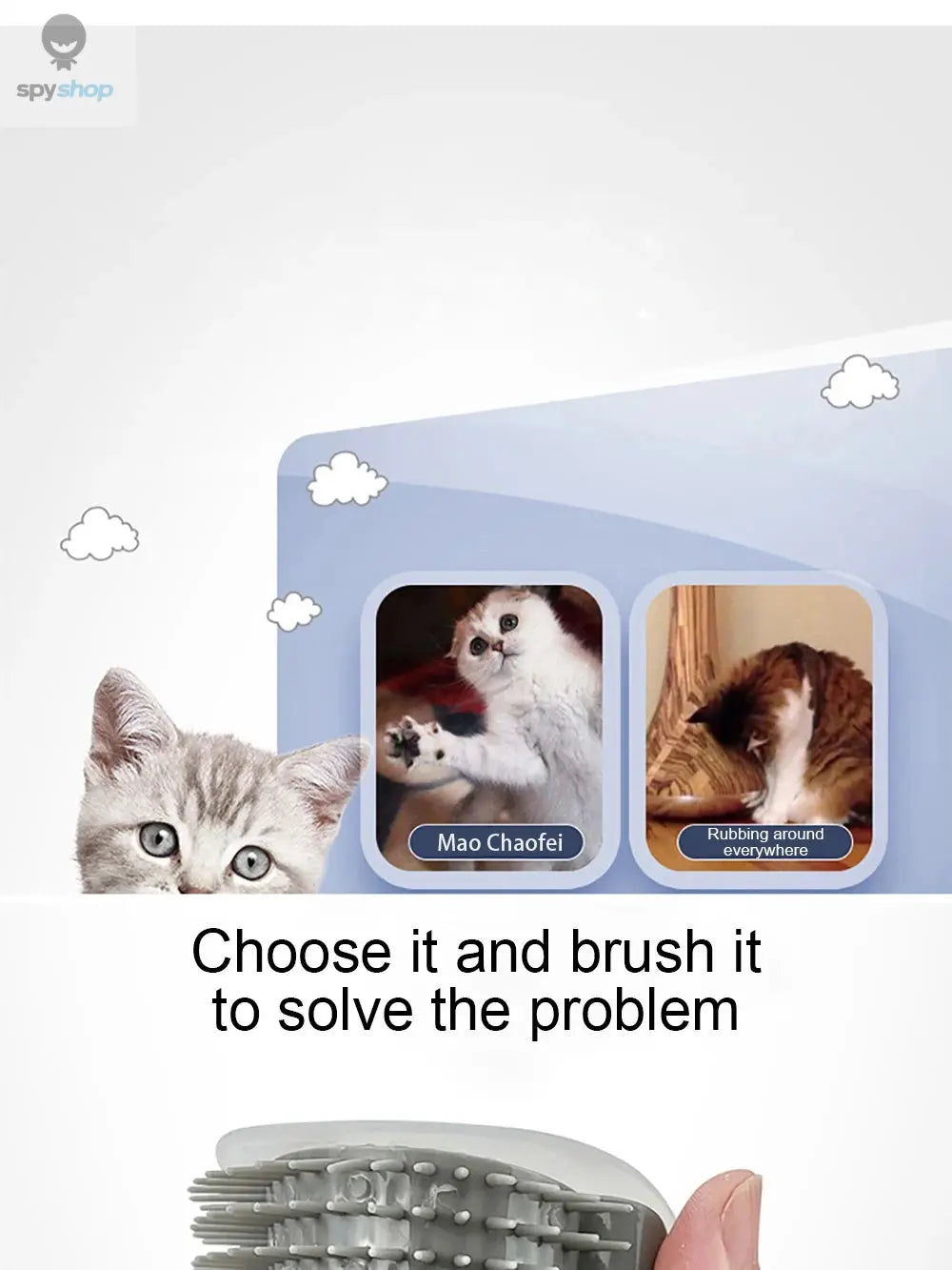 Best-selling Item Massager for Cats PP Material Pets Goods Brush Remove Hair Comb Grooming Table Dogs Care Royal Spy-shop.com