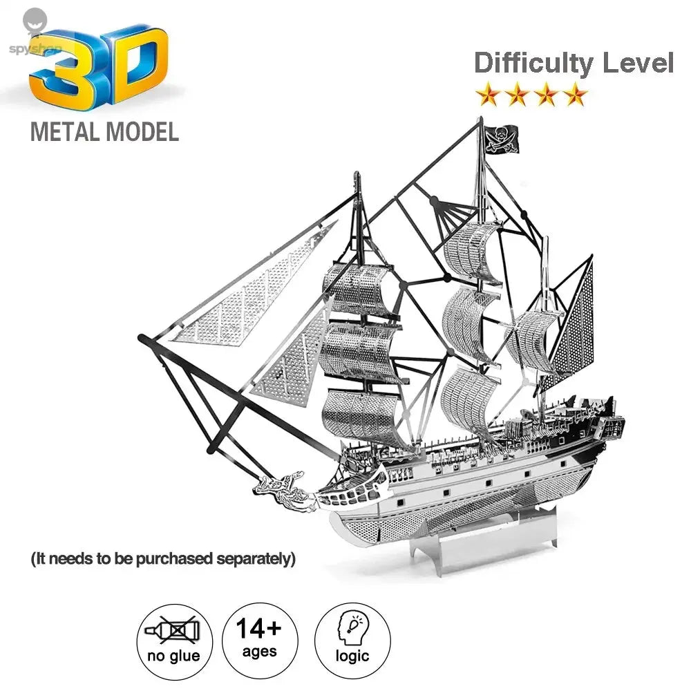 Black Pearl Pirate Ship 3D Metal Puzzle Model Kits DIY Laser Cut Puzzles Jigsaw Toy For Children Spy-shop.com