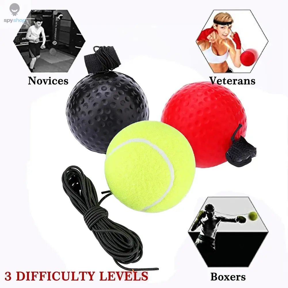 Boxing Reflex Speed Punch Ball Boxing Rubber Balls for Agility Reaction Training with Sweatband Fitness Equipments Accessories Spy-shop.com