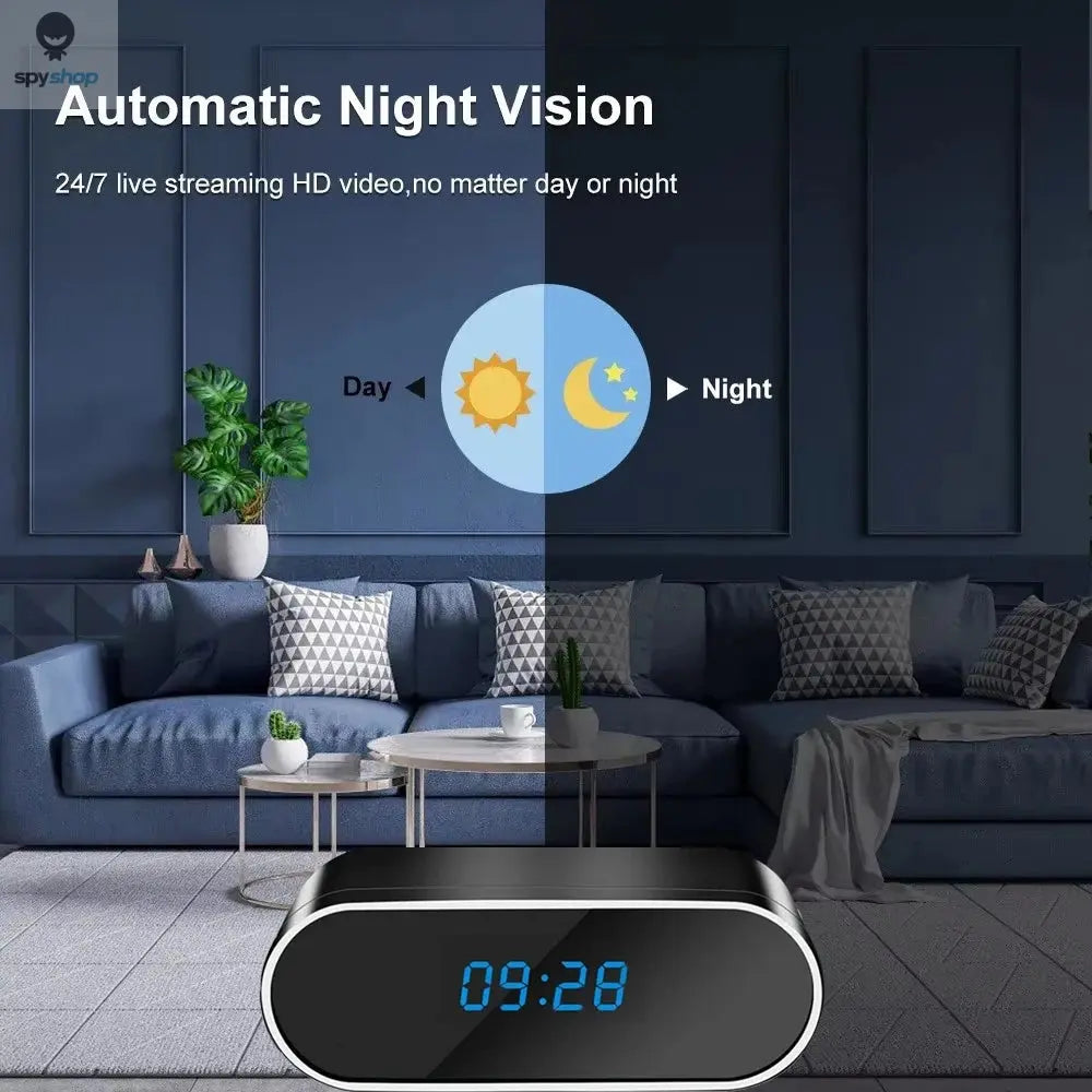 Built in 4KFHD mini camera and 12 infrared night vision lights, supporting WiFi remote viewing and indoor motion detection Spy-shop.com
