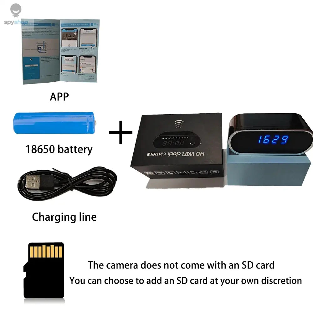 Built in 4KFHD mini camera and 12 infrared night vision lights, supporting WiFi remote viewing and indoor motion detection Spy-shop.com
