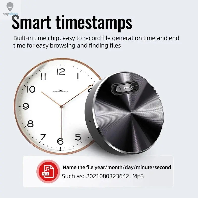 Built-in Magnet Mini Voice Activated Recorder Small Digital Audio Recording Device Sound Dictaphone STTWUNAKE Spy-shop.com