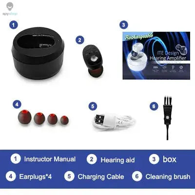 CIC Hearing Aid Rechargeable High Power Sound Amplifier Digital Hearing Aids Invisible Waterproof Earphone For Deafness audifono Spy-shop.com