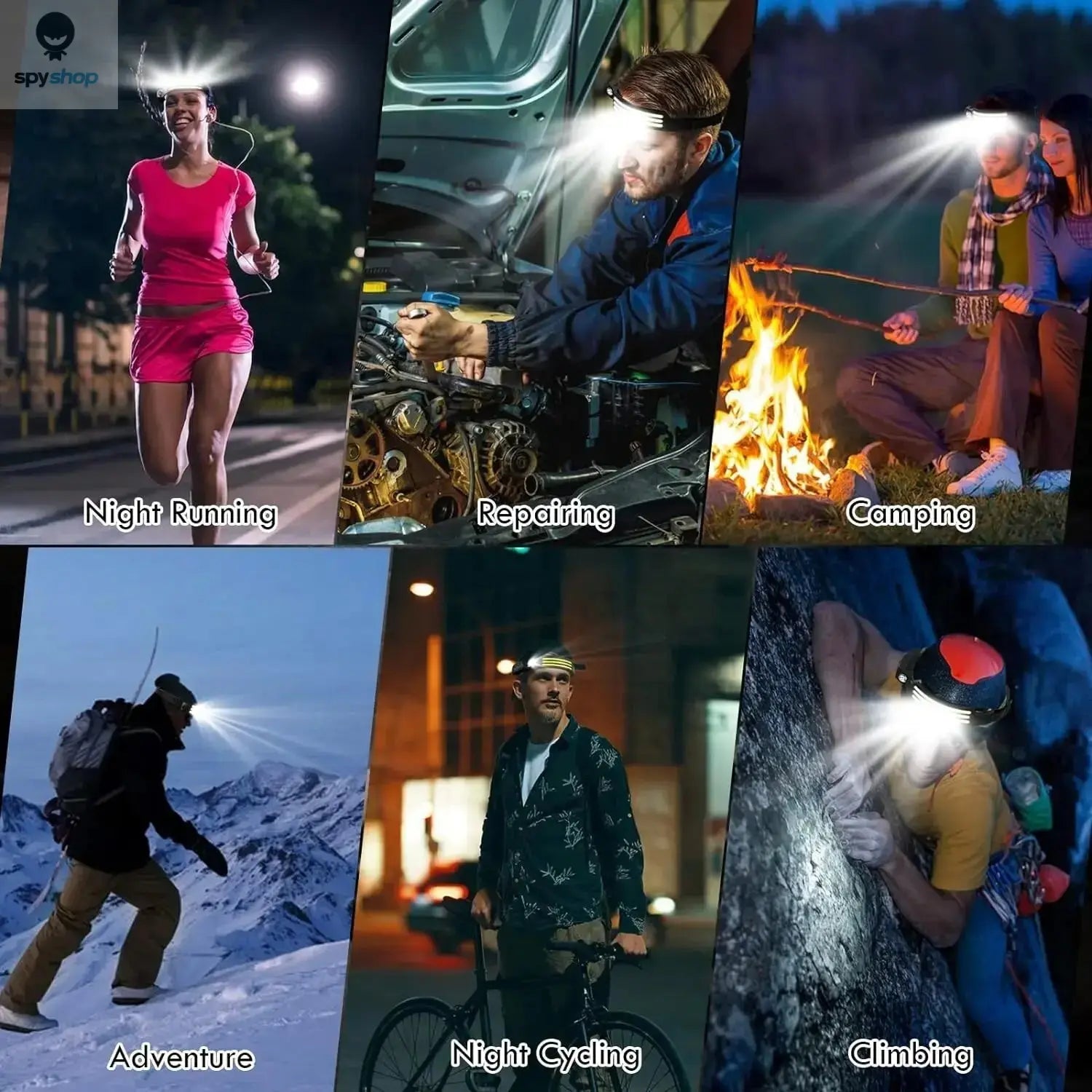 COB LED Headlamp Induction Head Lamp Built-in Battery USB Rechargeable Head Flashlight Outdoor Camping Fishing Sensor Headlight Spy-shop.com