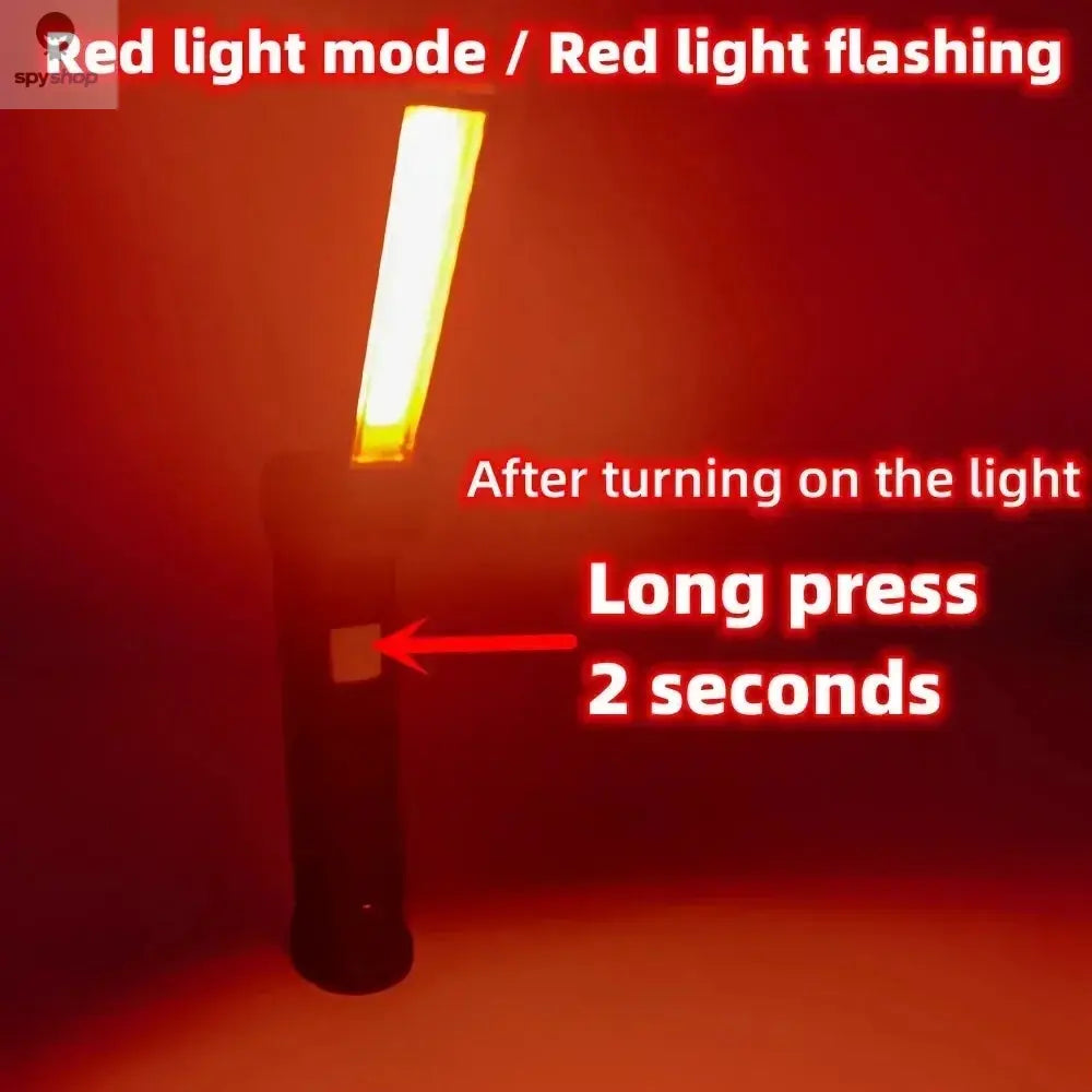 COB LED Work Light Dimmable USB Rechargeable LED Flashlight Inspection Lamp With Magnetic Hook Power Bank 18650 Battery Torch Spy-shop.com