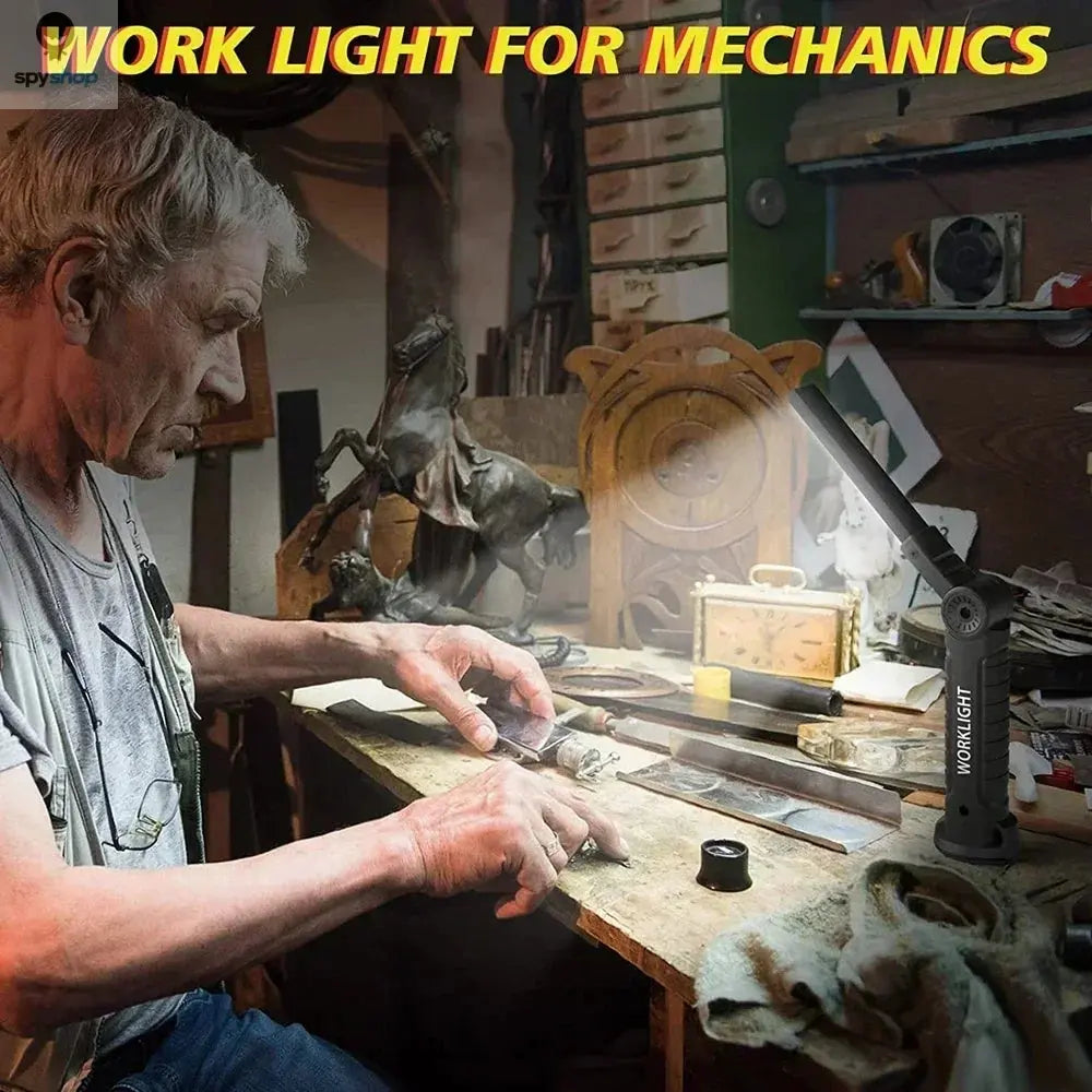 COB LED Work Light Dimmable USB Rechargeable LED Flashlight Inspection Lamp With Magnetic Hook Power Bank 18650 Battery Torch Spy-shop.com