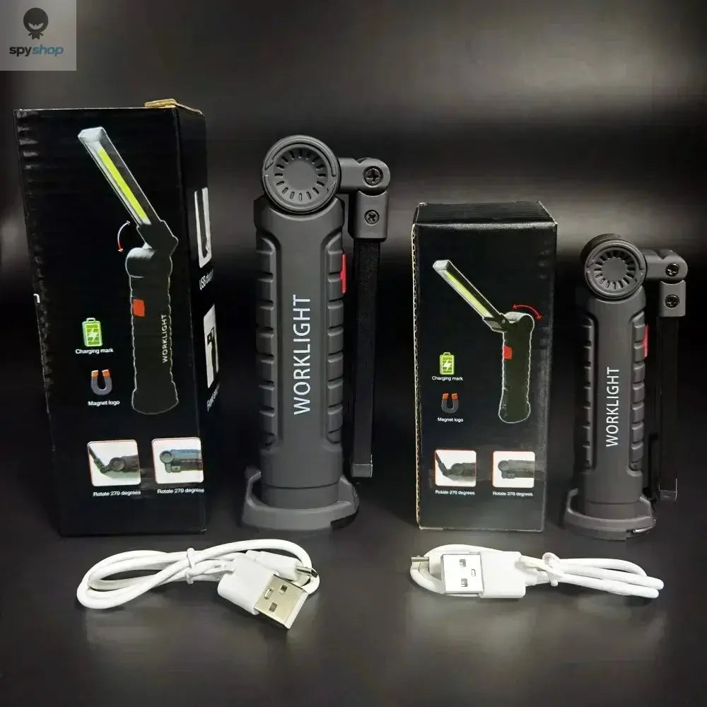 COB LED Work Light Dimmable USB Rechargeable LED Flashlight Inspection Lamp With Magnetic Hook Power Bank 18650 Battery Torch Spy-shop.com