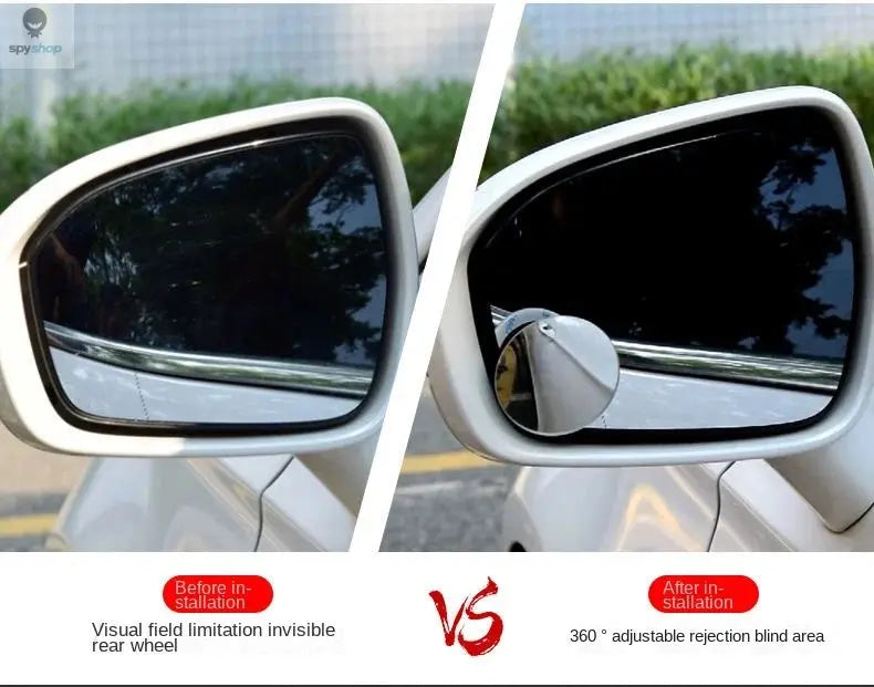 Car Blind Spot Rear View Mirror Wide Angle 360 Degree Adjustable Small Round Mirror Car Reverse Auxiliary Rearview Convex Mirror