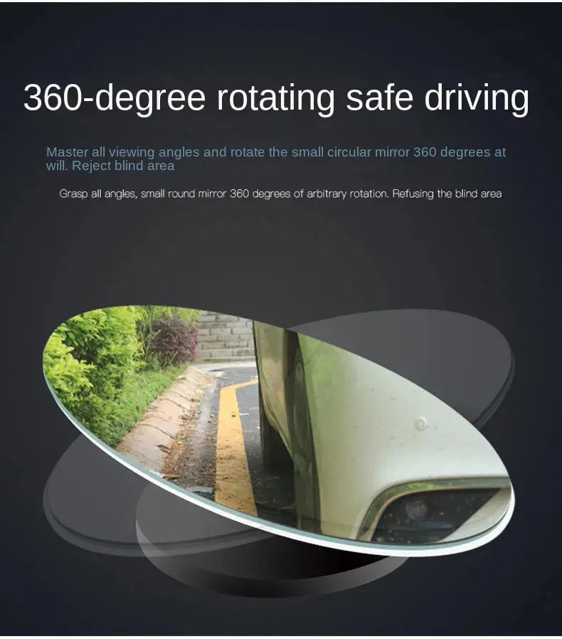 Car Blind Spot Rear View Mirror Wide Angle 360 Degree Adjustable Small Round Mirror Car Reverse Auxiliary Rearview Convex Mirror