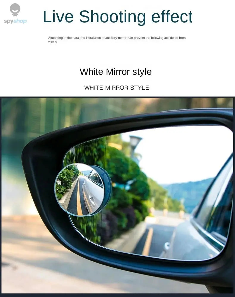 Car Blind Spot Rear View Mirror Wide Angle 360 Degree Adjustable Small Round Mirror Car Reverse Auxiliary Rearview Convex Mirror