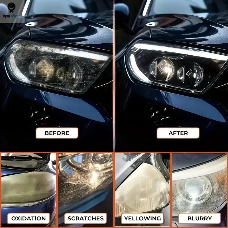 Car Headlight Restoration Polishing Kit - Scratch Remover & Oxidation Cleaner Repair Paste for Headlamp Assembly Spy-shop.com