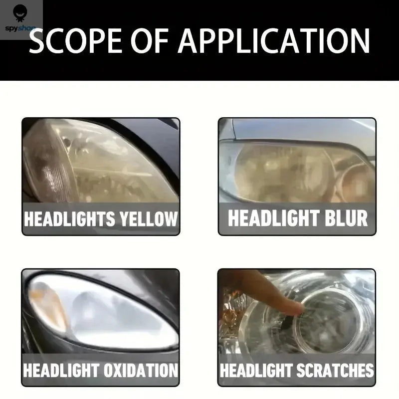 Car Headlight Restoration Polishing Kit - Scratch Remover & Oxidation Cleaner Repair Paste for Headlamp Assembly Spy-shop.com