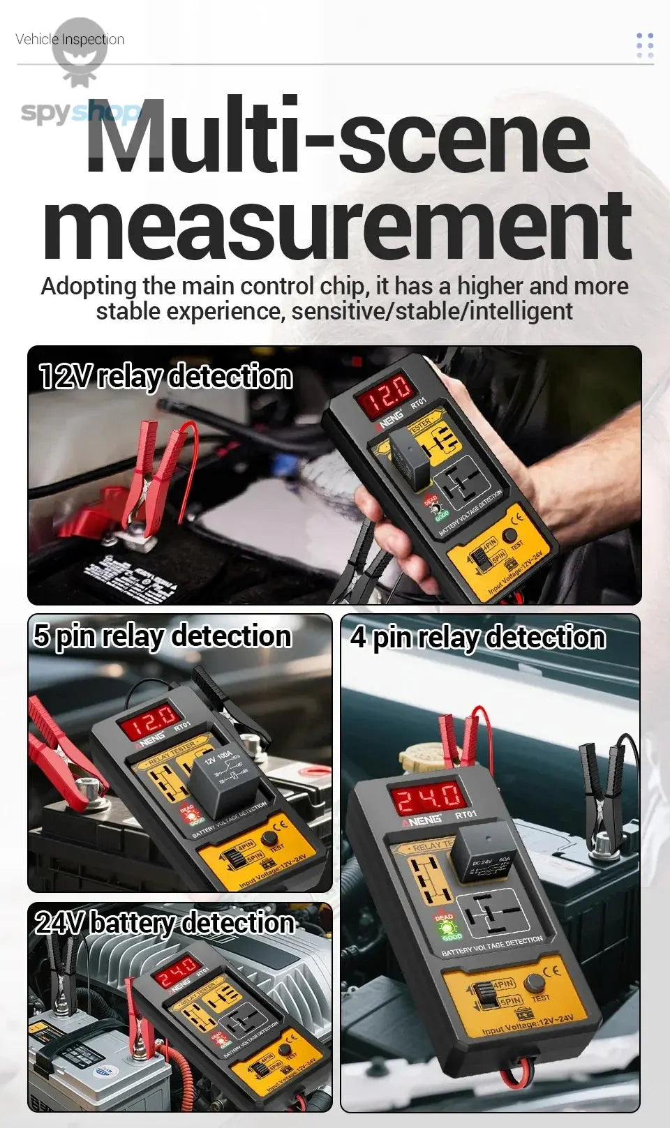 Car Relay Tester Voltage Tester ANENG RT01 Universal 11-25V Automotive Car Battery Check LED Indicator Light Relay Diagnostic