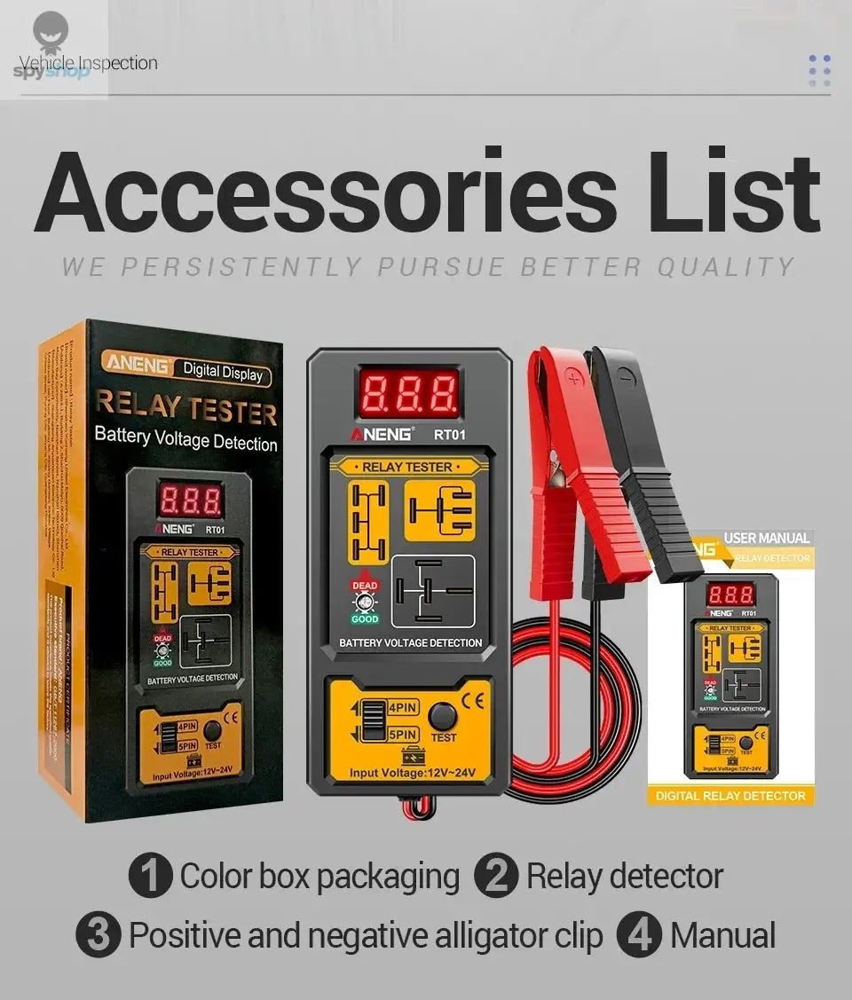 Car Relay Tester Voltage Tester ANENG RT01 Universal 11-25V Automotive Car Battery Check LED Indicator Light Relay Diagnostic
