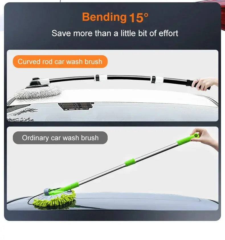 Car Wash Brush Car Cleaning Brush Telescoping Long Handle Mop Soft Hair Chenille Broom Universal Window Wash Auto Accessories