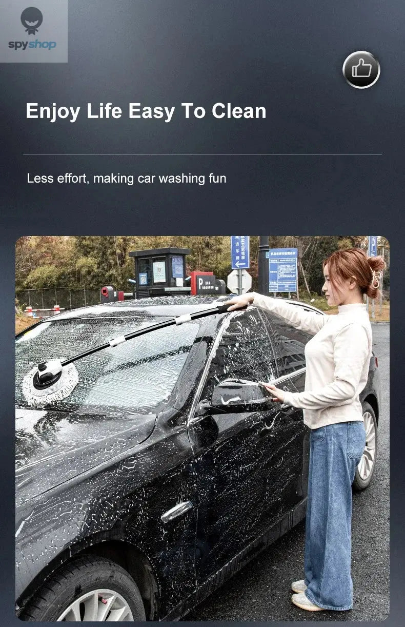 Car Wash Brush Car Cleaning Brush Telescoping Long Handle Mop Soft Hair Chenille Broom Universal Window Wash Auto Accessories