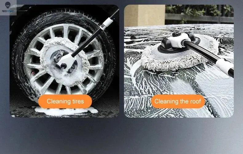 Car Wash Brush Car Cleaning Brush Telescoping Long Handle Mop Soft Hair Chenille Broom Universal Window Wash Auto Accessories