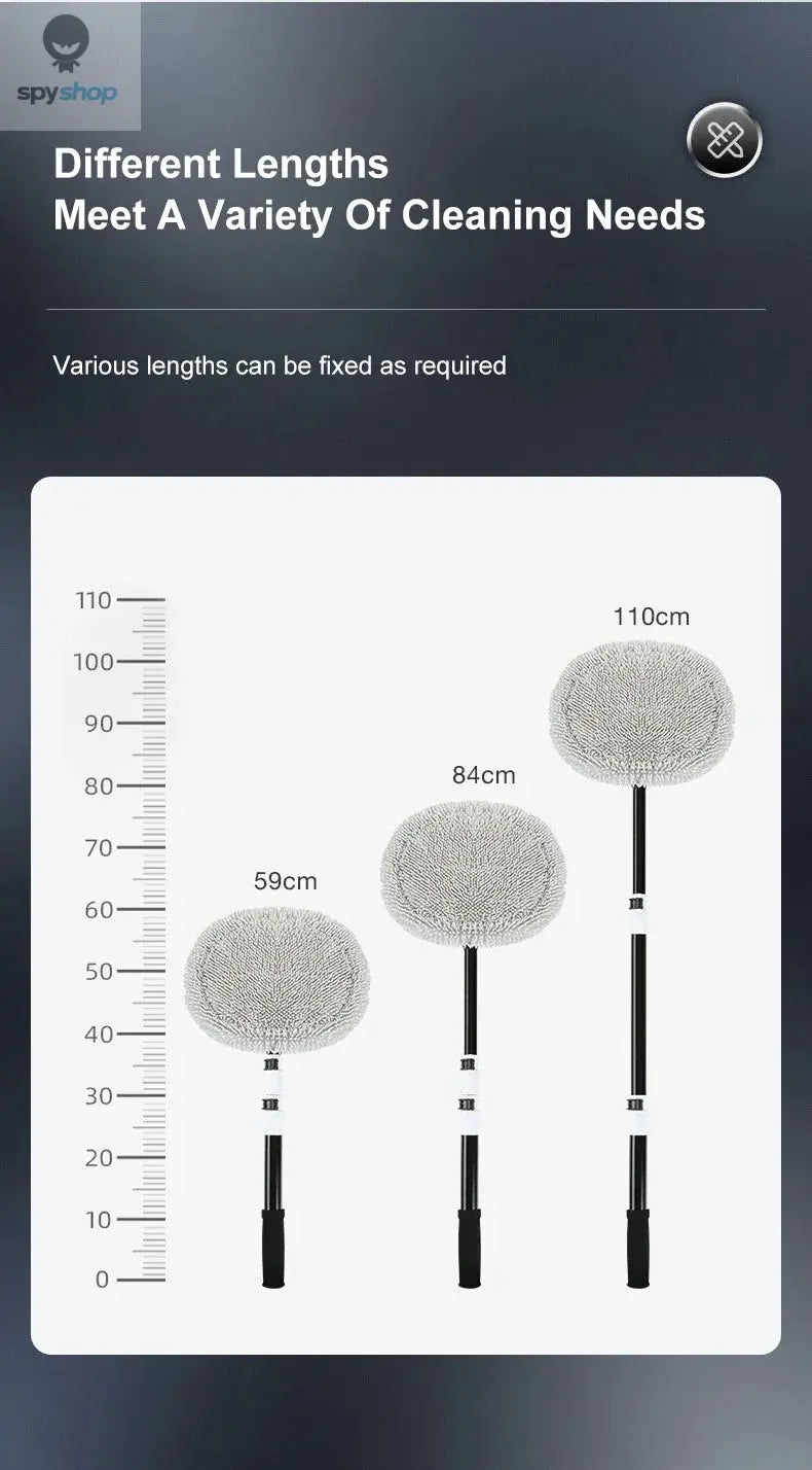 Car Wash Brush Car Cleaning Brush Telescoping Long Handle Mop Soft Hair Chenille Broom Universal Window Wash Auto Accessories