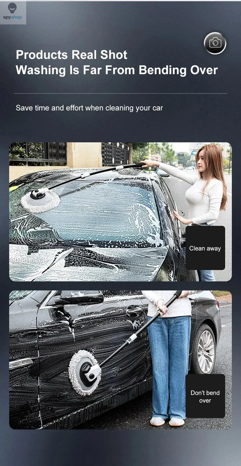Car Wash Brush Car Cleaning Brush Telescoping Long Handle Mop Soft Hair Chenille Broom Universal Window Wash Auto Accessories