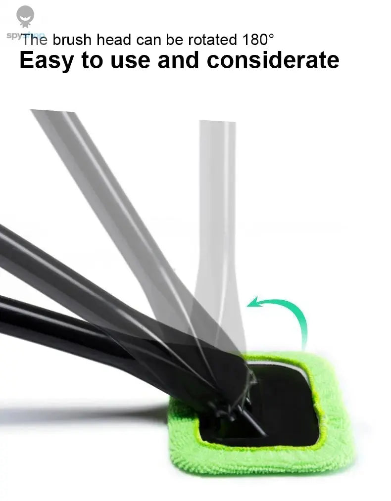 Car Window Cleaner Brush Kit Microfiber Windshield Cleaning Tool Auto Interior Glass Wash Wiper Long Handle Reusable Cloth Pad Spy-shop.com