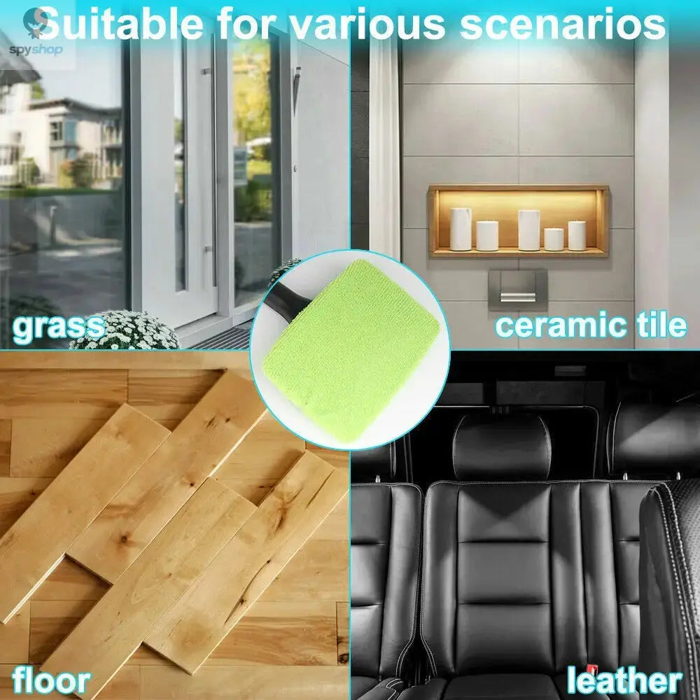 Car Window Cleaner Brush Kit Microfiber Windshield Cleaning Tool Auto Interior Glass Wash Wiper Long Handle Reusable Cloth Pad Spy-shop.com