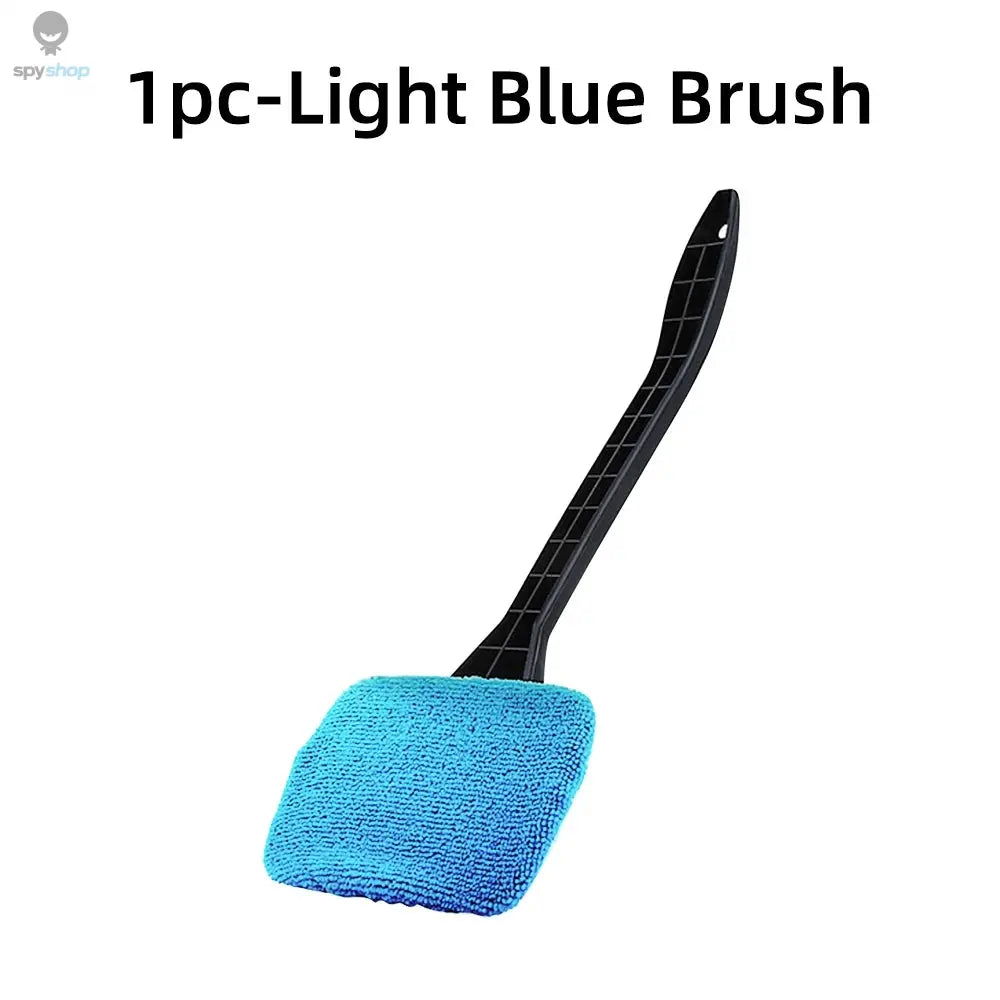 Car Window Cleaner Brush Kit Microfiber Windshield Cleaning Tool Auto Interior Glass Wash Wiper Long Handle Reusable Cloth Pad Spy-shop.com