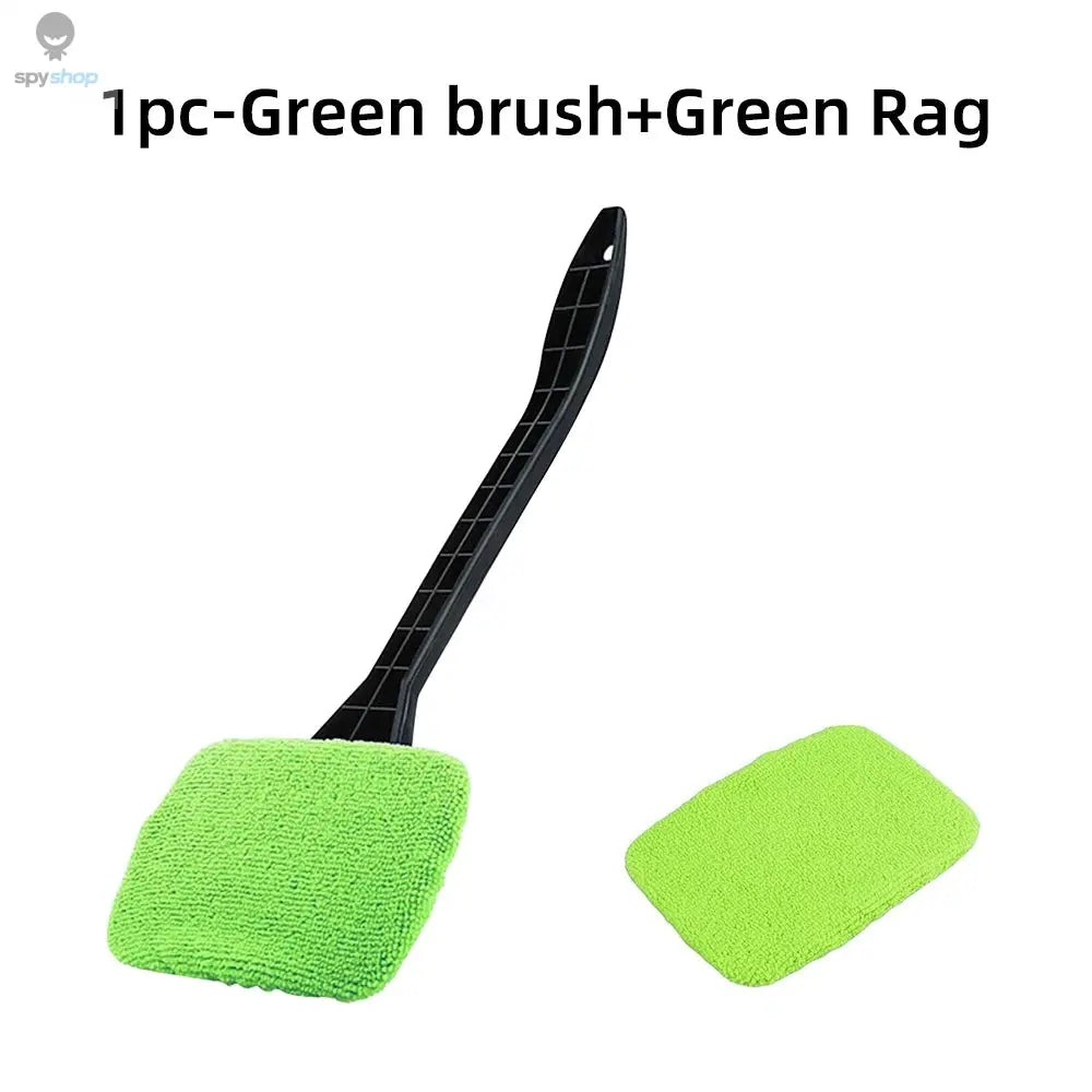 Car Window Cleaner Brush Kit Microfiber Windshield Cleaning Tool Auto Interior Glass Wash Wiper Long Handle Reusable Cloth Pad Spy-shop.com