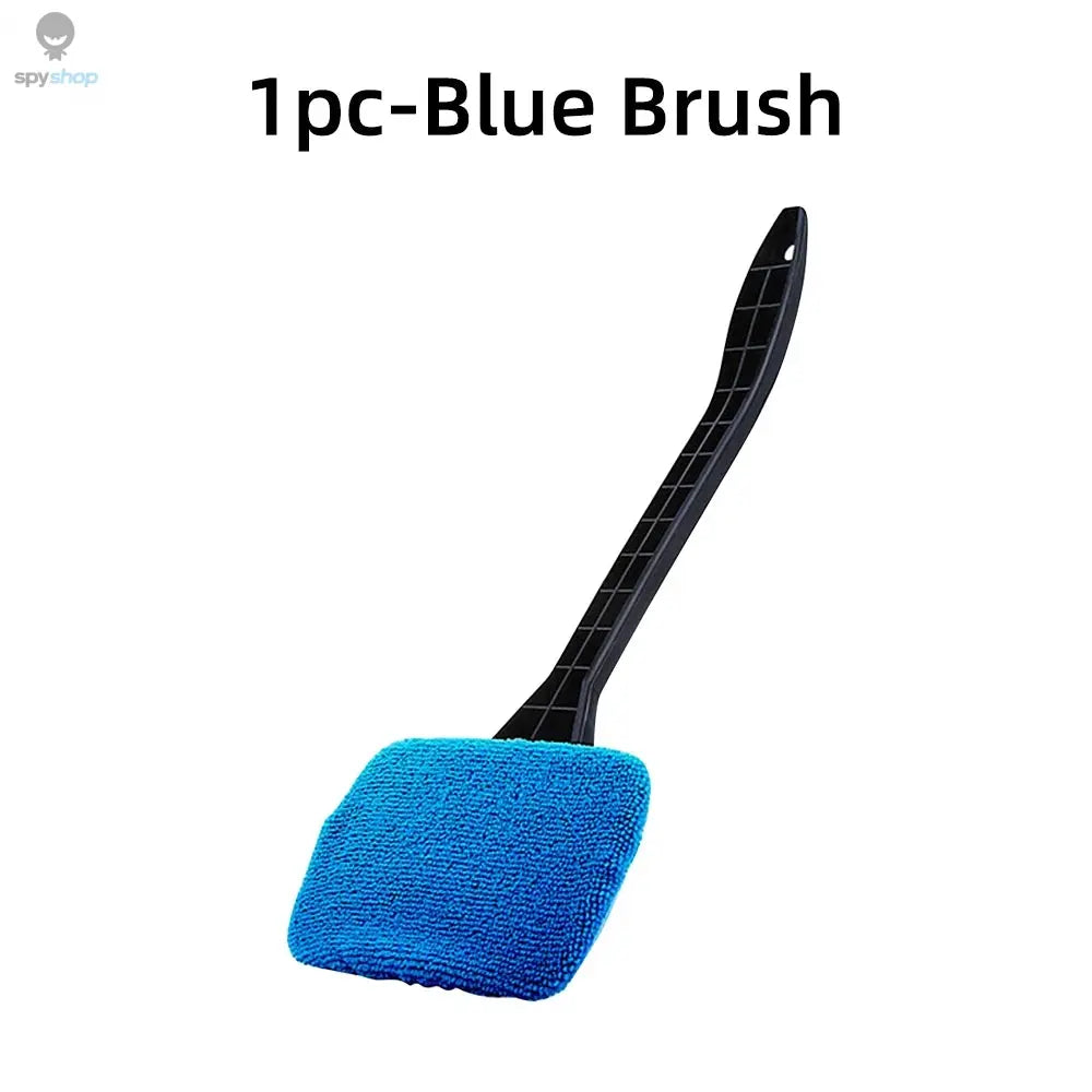 Car Window Cleaner Brush Kit Microfiber Windshield Cleaning Tool Auto Interior Glass Wash Wiper Long Handle Reusable Cloth Pad Spy-shop.com