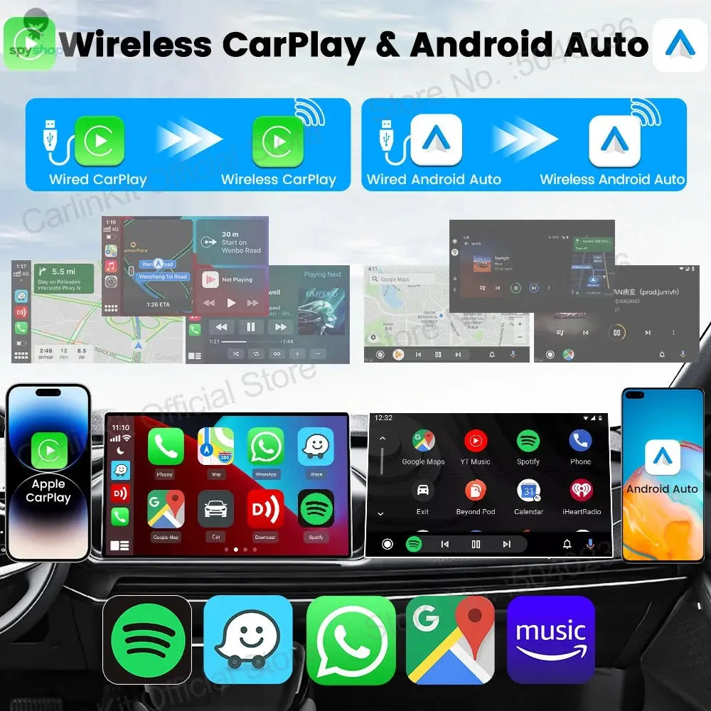 CarlinKit 5.0 Mini Ultra Wireless Adapter Wireless CarPlay Android Auto For OEM Car Plug and Play WiFi Bluetooth Auto Connection