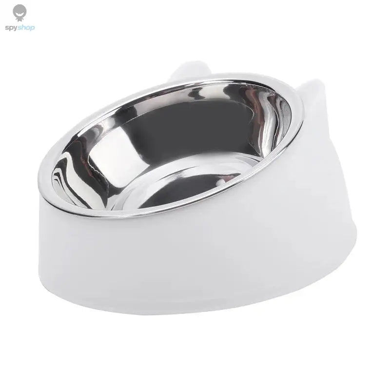 Cat Bowl Lovely Creative Inclined Kitten Puppy Food Feeding Bowls Stainless Steel Cats Drinking Feeder Pet Dogs Cats Feeders Spy-shop.com