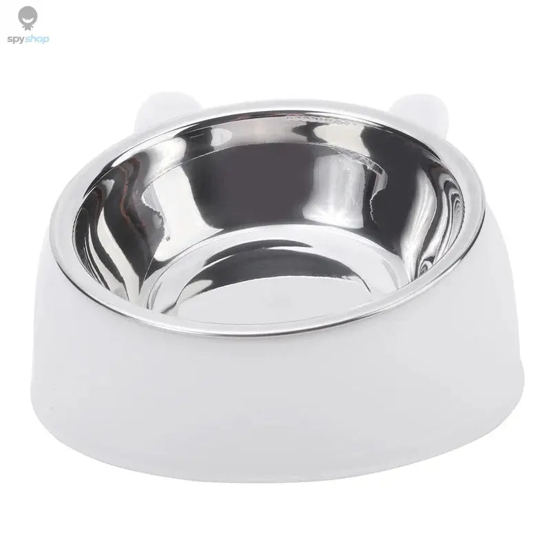 Cat Bowl Lovely Creative Inclined Kitten Puppy Food Feeding Bowls Stainless Steel Cats Drinking Feeder Pet Dogs Cats Feeders Spy-shop.com